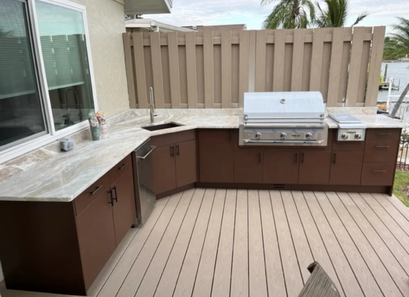 Custom Install in Miami Dock Brown